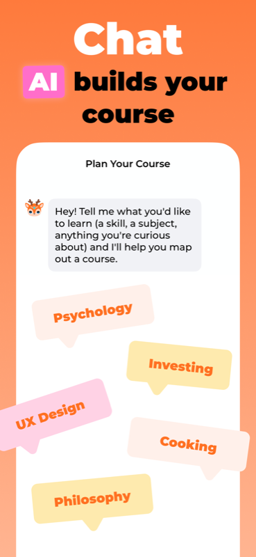 Chatting with the AI to plan a course